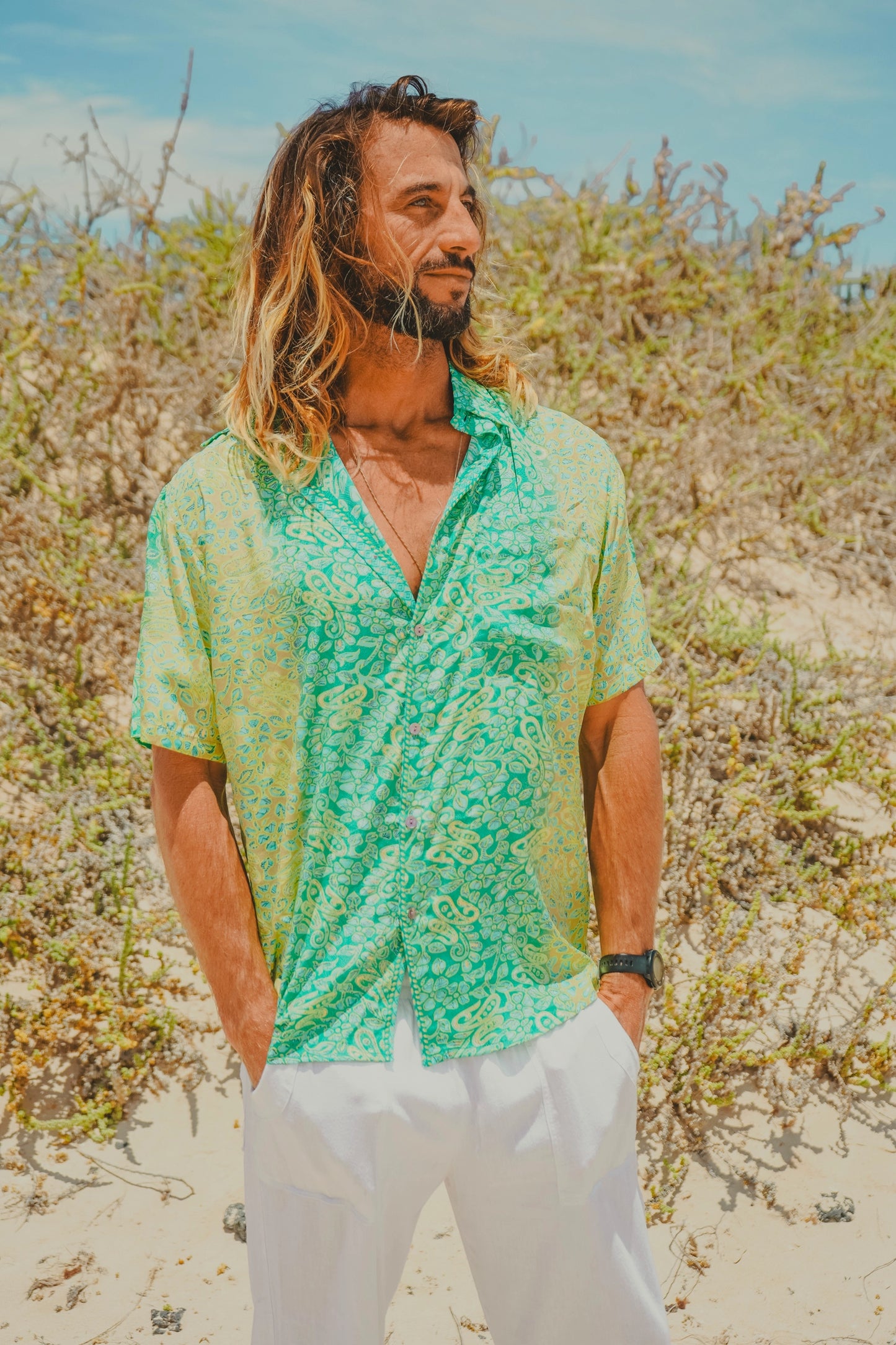 BOHO ÉPOCA FINAL – Men's Short-Sleeve Rayon Shirt (Boho Prints, S–3XL)