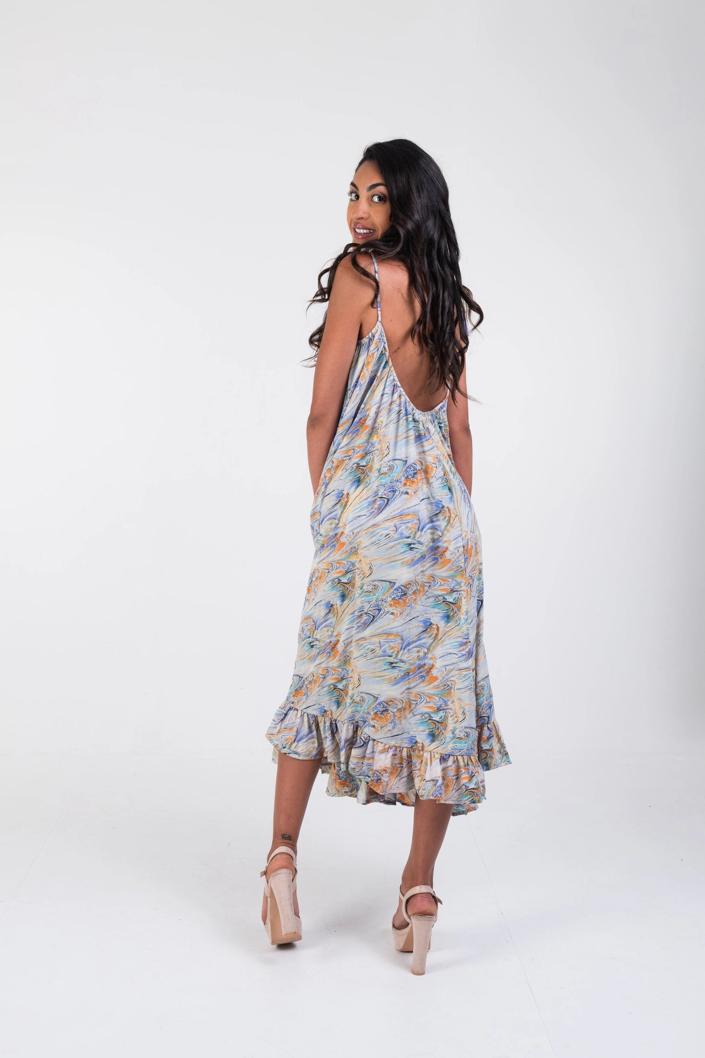 BOHO CREPÚSCULO – Women's Long Boho Dress (Silk-Feel Polyester, Lightweight)