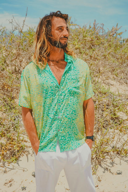 BOHO ÉPOCA FINAL – Men's Short-Sleeve Rayon Shirt (Boho Prints, S–3XL)